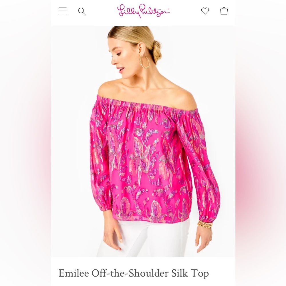 Lilly Pulitzer Emilee Off-the-Shoulder Silk Top